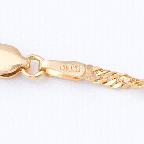 Milor Italy 18K Gold Necklace Chain Twisted Singapore Link Unisex 24” Long - Picture 5 of 7